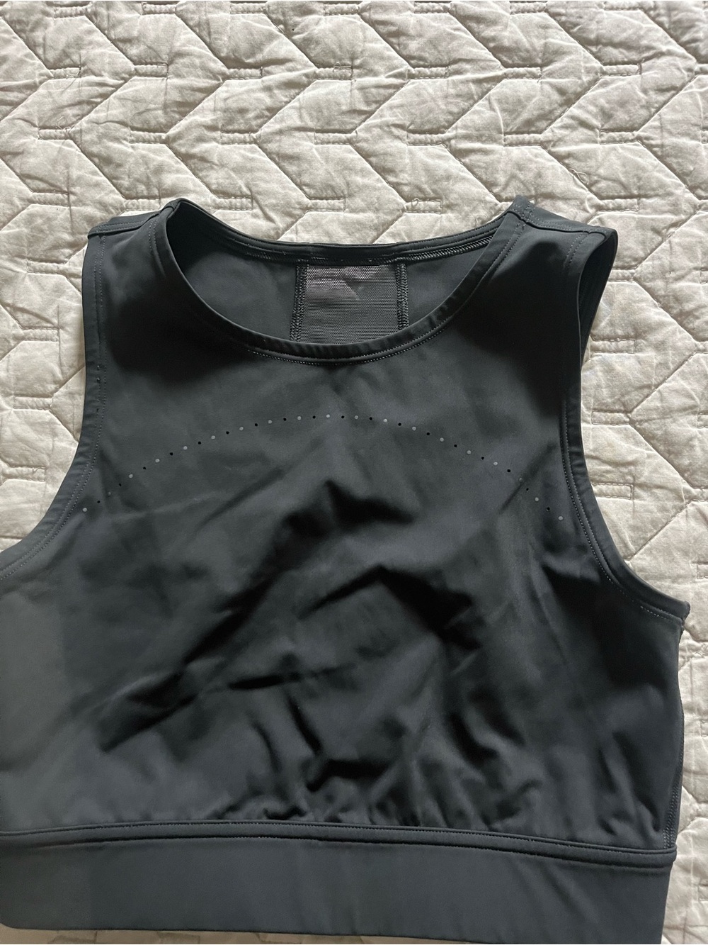 Black High-Neck Sports Bra Crop Top
